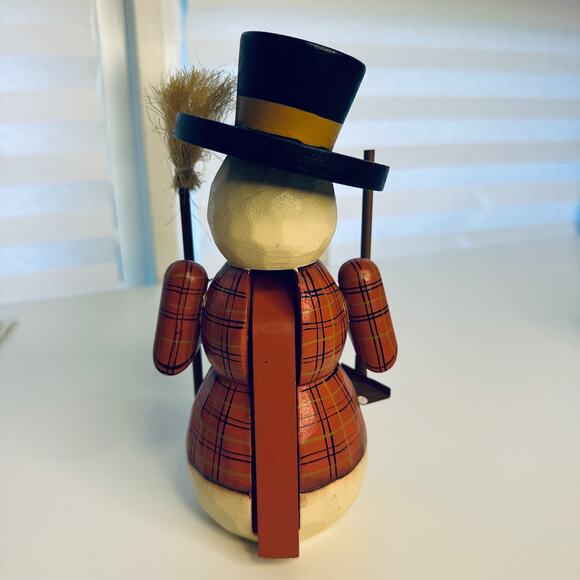 Handcrafted Wooden Snowman Nutcracker Holiday Decor Gift - Picture 2 of 10